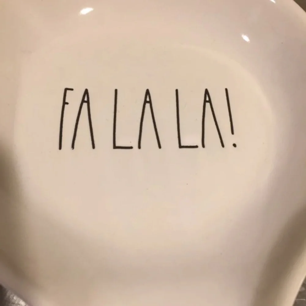 Rae Dunn FA LA LA! Spoon Rest Christmas NWT holiday home